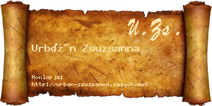 Urbán Zsuzsanna névjegykártya